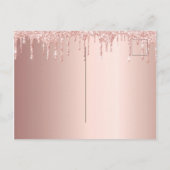 40e anniversaire rose or rose gouttes invitation (Dos)