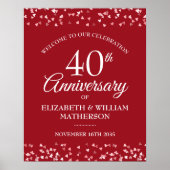40e Anniversaire Ruby Love Hearts Affiche de bienv (Devant)