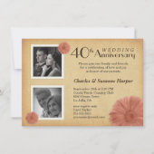 40e anniversaire Rustic Daisy Photo Invitations (Devant)