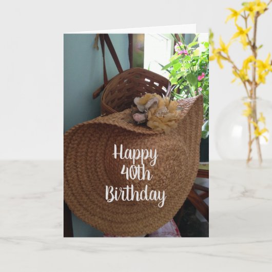 **40e ANNIVERSAIRE** SOUHAITE UNE BELLE CARTE EN B (Fleur jaune)