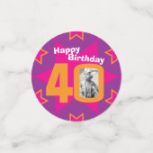 40e anniversaire star rose orange papier confetti (Petit recto)