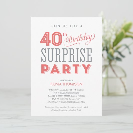 40e anniversaire surprise Invitations (Debout devant)