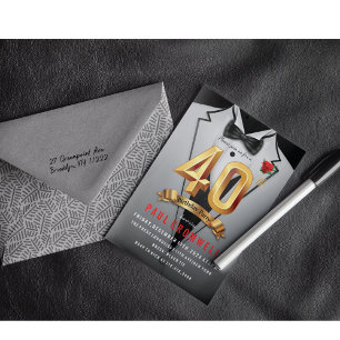 40e anniversaire Tuxedo Invitation