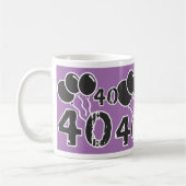 40e anniversaire violet avec ballons noirs Mug (Gauche)