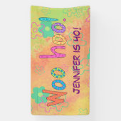 40e anniversaire WooHoo Nom Bannière personnalisée (Verticale)