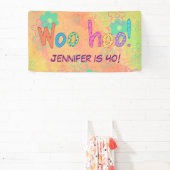 40e anniversaire WooHoo Nom Bannière personnalisée (Insitu)