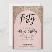 40e Arc de Parties scintillant d'or Invitation d'a (Devant)