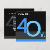 40e Big 4Oh ! Invitation à la fête d'anniversaire (Devant / Derrière)