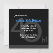 40e Big 4Oh ! Invitation à la fête d'anniversaire (Dos)