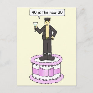 40e Birthday Cartoon Humor voor hem Briefkaart