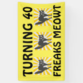 40E BIRTHDAY FUNNY CAT BANNER (Verticaal)