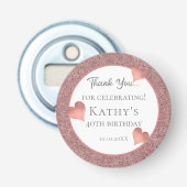 40e Birthday Party Gift Deep Champaign Button Flesopener (Voorkant)