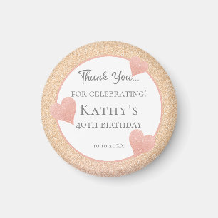 40e Birthday Party Gift Sunset Oranje Magneet