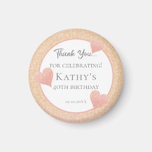 40e Birthday Party Gift Sunset Oranje Magneet (Voorkant)