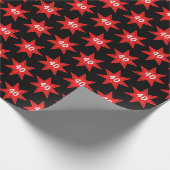 40e Birthday Red Star Cadeaupapier (Hoek)