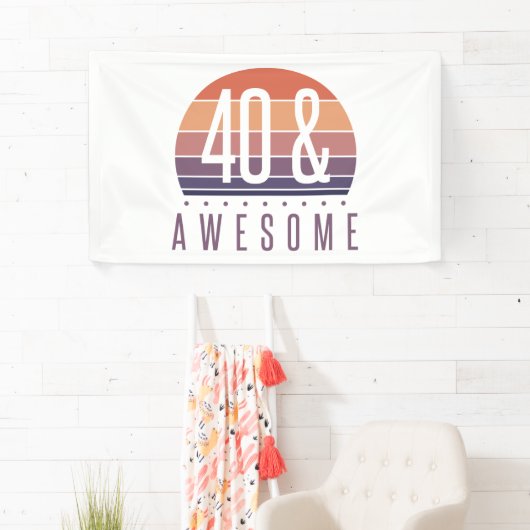 40e Birthday Retro Sunset Spandoek (Insitu)