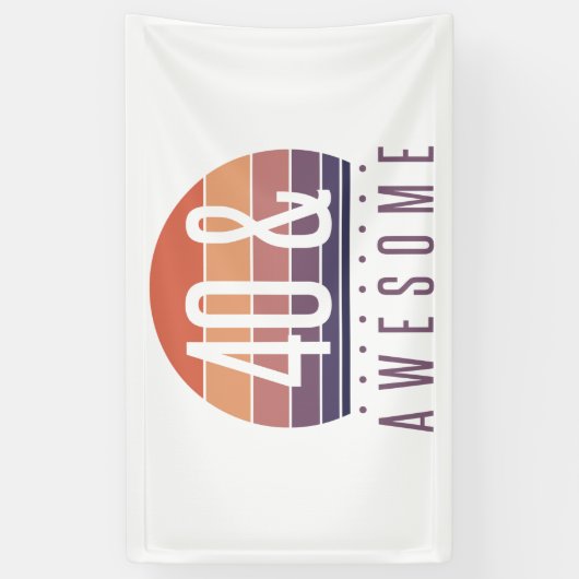 40e Birthday Retro Sunset Spandoek (Verticaal)