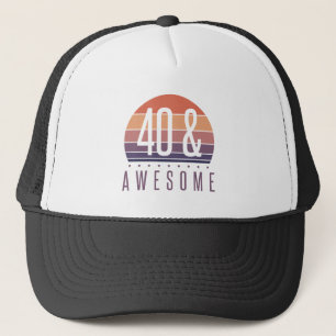 40e Birthday Retro Sunset Trucker Pet