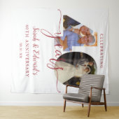 40e bruiloft Jubileum 2 foto achtergrond Wandkleed (In Situ (horizontaal))