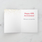 40e bruiloft Jubileum Cheers Ring Kaart (Binnen)