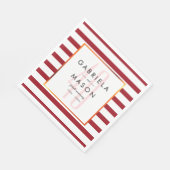 40e bruiloft Jubileum Classic Ruby Stripe Servet (Hoek)