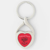 40e bruiloft Jubileum Custom Namen Ruby Red Sleutelhanger (Voorkant)