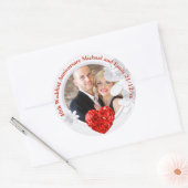 40e bruiloft JUBILEUM FOTO RUBY Ronde Sticker (Envelop)