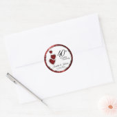 40e bruiloft Jubileum hart Ronde Sticker (Envelop)