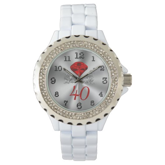 40e bruiloft Jubileum horloge voor haar (Voorkant)