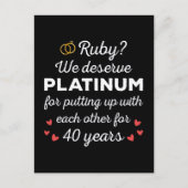 40e bruiloft Jubileum I - Ruby Funny Paar Briefkaart (Voorkant)