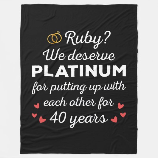 40e bruiloft Jubileum I - Ruby Funny Paar Fleece Deken (Voorkant)