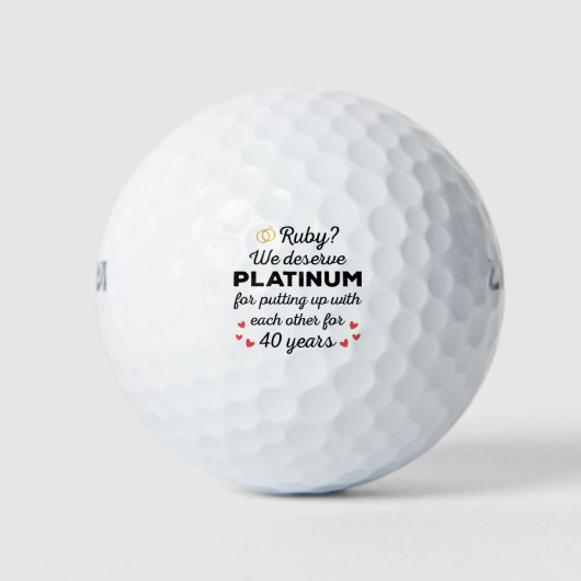 40e bruiloft Jubileum I - Ruby Funny Paar Golfballen (Voorkant)