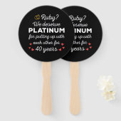 40e bruiloft Jubileum I - Ruby Funny Paar Handwaaier (Voorkant en achterkant)