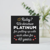 40e bruiloft Jubileum I - Ruby Funny Paar Kaart (Staand voorkant)