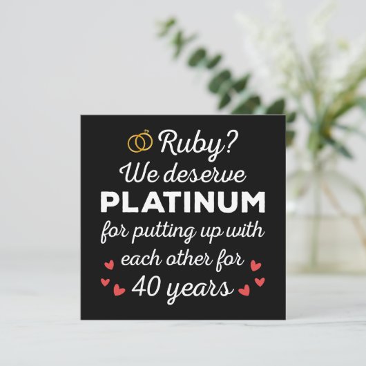 40e bruiloft Jubileum I - Ruby Funny Paar Kaart (Staand voorkant)