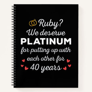 40e bruiloft Jubileum I - Ruby Funny Paar Notitieboek
