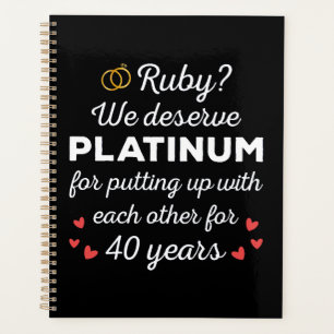 40e bruiloft Jubileum I - Ruby Funny Paar Planner