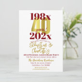 40e bruiloft Jubileum Modern Kaart (Staand voorkant)