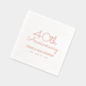 40e bruiloft Jubileum Modern Script Roos Gold Folie Servetten (Links)