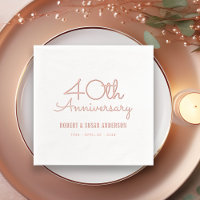 40e bruiloft Jubileum Modern Script Roos Gold