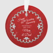 40e bruiloft Jubileum rode foto Keepsake Ornament (voorkant)