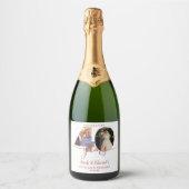 40e bruiloft Jubileum Ruby 2 Foto Sparkling Wijnetiket (Voorkant)