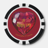 40e bruiloft Jubileum Ruby Do Poker Chips (Voorkant)