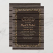 40e bruiloft Jubileum Rustic Wood Country Party Kaart (Voorkant / Achterkant)