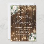 40e bruiloft Jubileum Rustieke String Lights Kaart (Voorkant)