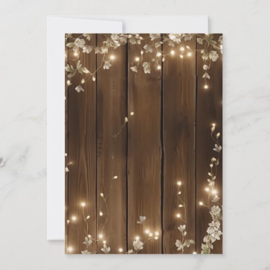 40e bruiloft Jubileum Rustieke String Lights Kaart (Achterkant)