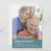 40e bruiloft Jubileum uitnodiging in blauw (Voorkant)