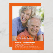 40e bruiloft Jubileum uitnodiging in Sinaasappel (Voorkant / Achterkant)