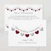 40e bruiloftslint voor ruby & zilveren bruiloft informatiekaartje (Voorkant / Achterkant)