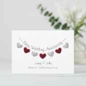 40e bruiloftslint voor ruby & zilveren bruiloft informatiekaartje (Staand voorkant)